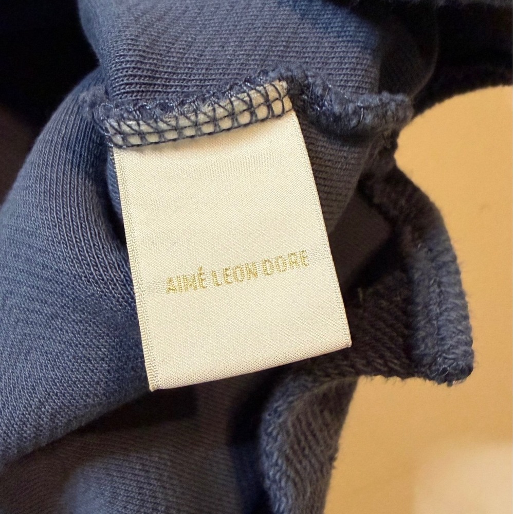 Aime Leon Dore Herringbone Hoodie Men's M Blue Knit Pullover Sweatshirt NWT - Picture 5 of 7